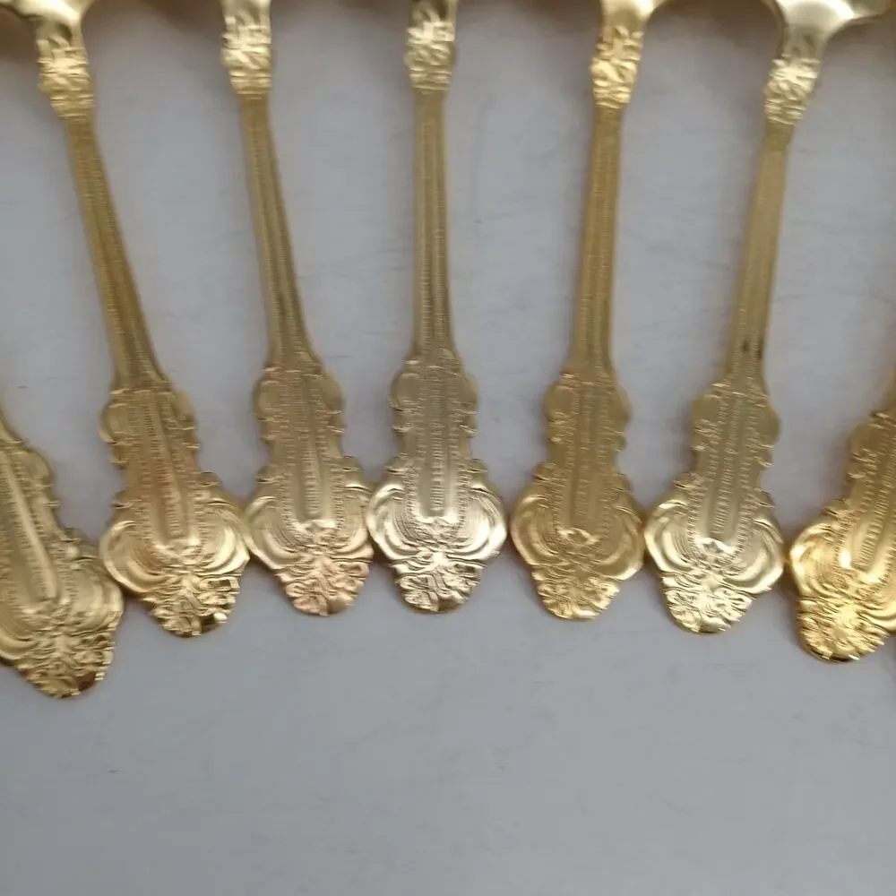 10X Tbsp Cambridge Gold Royal Fashion Table Spoons Flatware